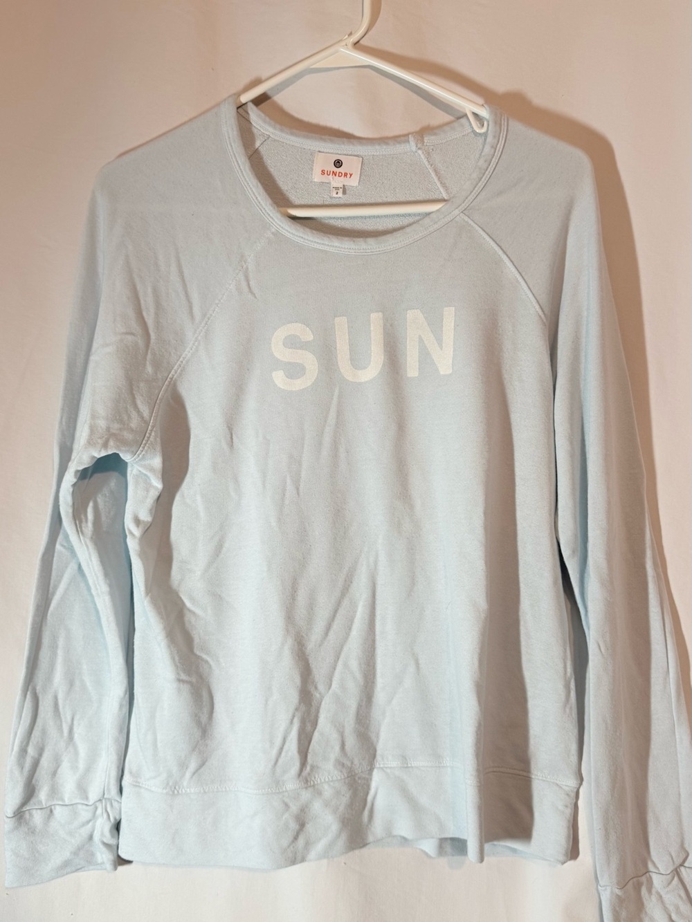 Sundry Sun Rise Graphic Sweatshirt Womens Size 2 Blue Made in USA Pullover